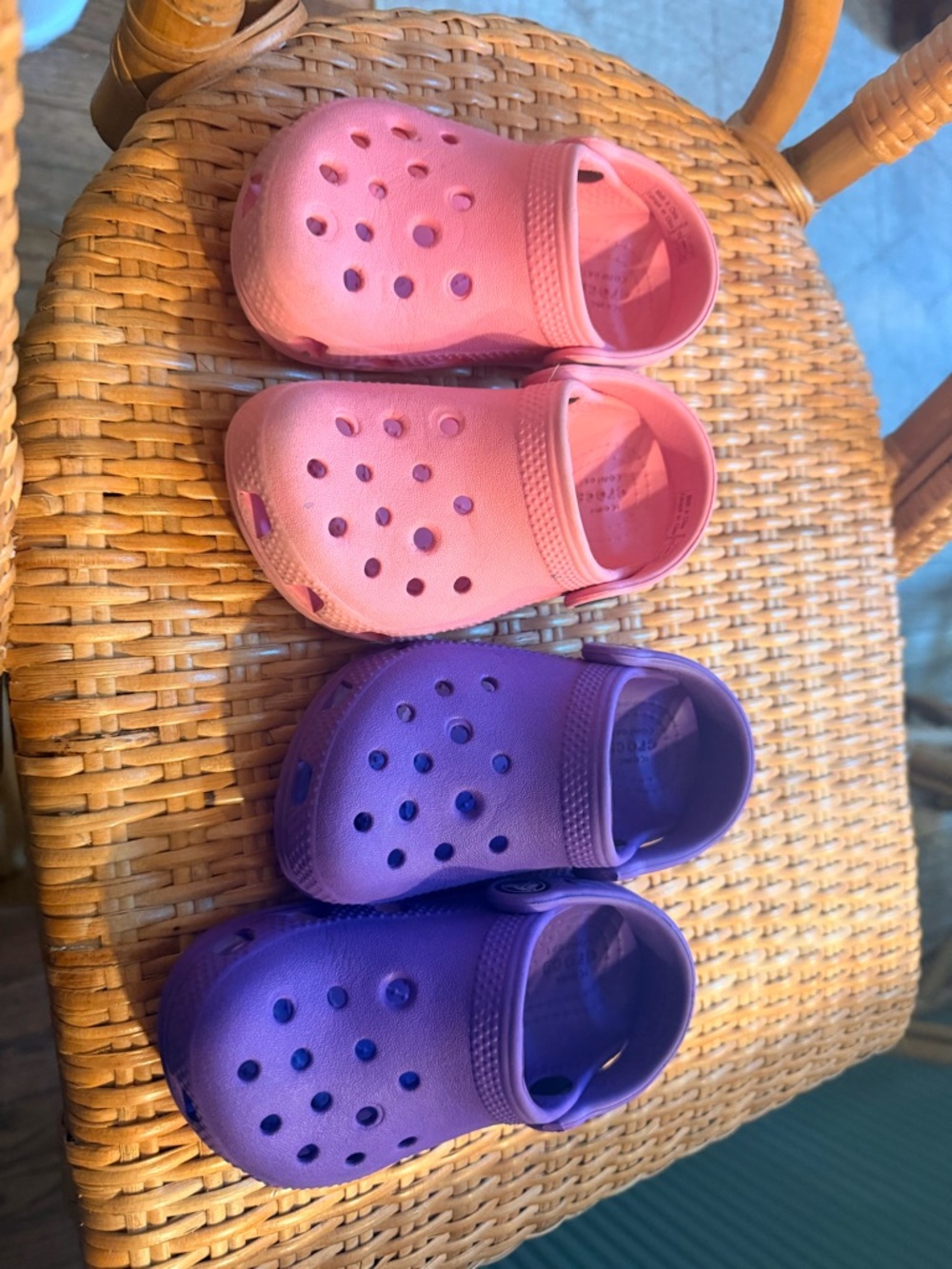 CROCS Kids Water Clogs in Pink and Purple